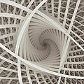 Centered White Spiral-Fractal Art